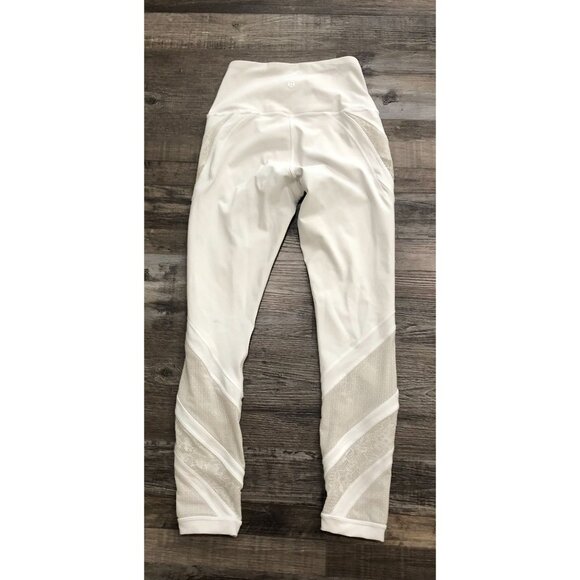 Lululemon Wunder Under High-Rise Tight 25 Lace White Size 4 - Picture 2 of 7